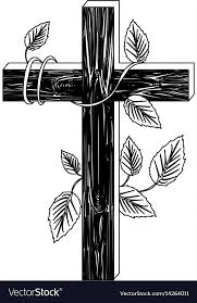 black silhouette of wooden cross and