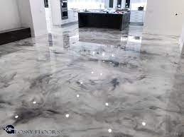 metallic marble epoxy floor metallic