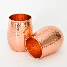 Copper Stemless Glasses Set Of 2 By