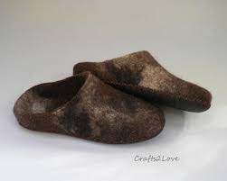 Mens Felt Slippers Felted Wool Slippers Eco Friendly Shoes Men Slippers Warm Bedroom Slippers Minimalist Natural Wool Melange Made To Order