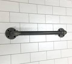 ada compliant bathroom grab bars rustic