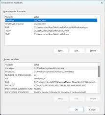 environment variables in windows