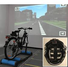 an indoor bicycle simulator consisting