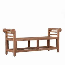 5 Feet Teak Wood Garden Backless Bench