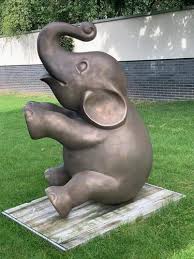 Brown Fiber Elephant Statue For