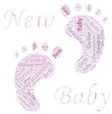 Baby Girl New Baby Feet Word Art Cup721807_2229 Craftsuprint