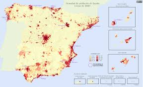 Quantitative Population Density Map Of Spain Lighter Colors