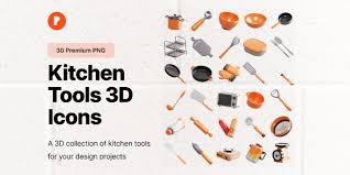 png kitchen tools set 3d icons figma