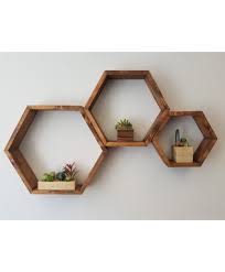 3 Pc Honeycomb Wood Hexagon Wall