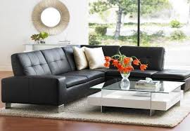 black leather sofa living room