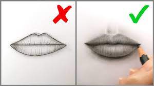 how to draw realistic lips mouth
