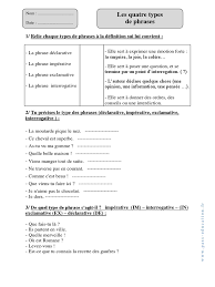 Types de Phrases - Cm1 - Exercices Corrigés - Grammaire - Cycle 3 | PDF