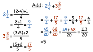 how do you add mixed fractions with
