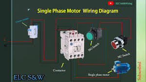 Though, the smaller sizes use less complex to build concentrated windings with salient poles. Wiring Diagram Single Phase Motor Contactor Off On Switches Control Connection Youtube