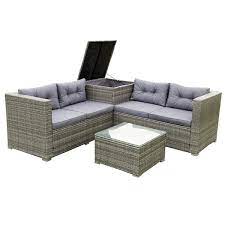 4 Piece Wicker Outdoor Furniture Sofa
