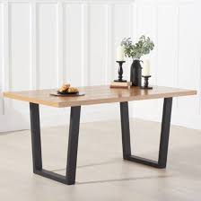 Olinom Wooden Dining Table With Black