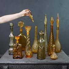 Ten 1960s Vintage Italian Amber Glass