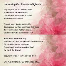 honouring our freedom fighters poem