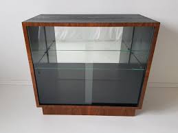 small modernist glass bookcase or