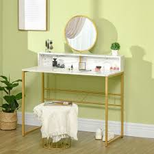 Homcom Modern Dressing Table With Round