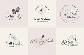 simple feminine nail salon logo beauty
