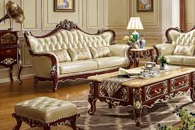italian style teak wood sofa set for