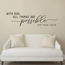 Scripture Wall Decal With God All