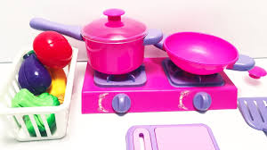 A very small kitchen set. Cooking Play Set For Kids Kitchen Playset Cutting Velcro Vegetables Diy Toy Food Cooking Jelly Youtube