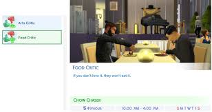 the sims 4 critic career city living