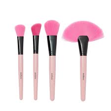 24 pcs hot pink makeup brushes set