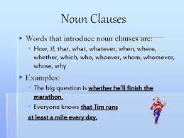 Like a noun or a noun phrase, a noun clause also works as the subject of a sentence. Clauses Identifying Adjective Adverb And Noun Clauses In