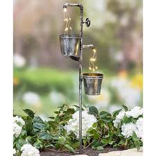 Industrial Style Double Water Faucet Planter With Solar String Lights Walmart Com Walmart Com