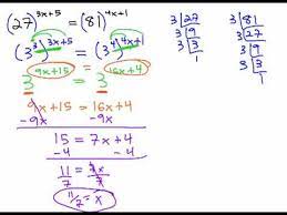 solve exponential equations by finding