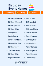 cool birthday party names with generator