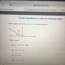 Which Equation Can Be Used To Solve For
