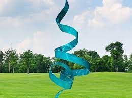 Large Teal Garden Sculpture Modern