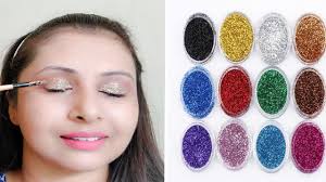 how to apply glitter eyeshadow hindi