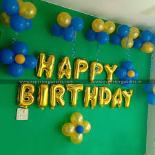 birthday room wall decoration with blue