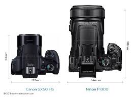 Canon Sx60 Hs Vs Nikon P1000 Camera Size Comparison Top