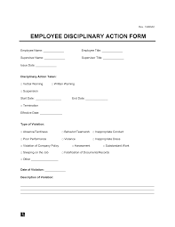 free employee disciplinary action form