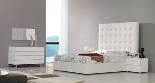 White Leatherette Tall Headboard Queen