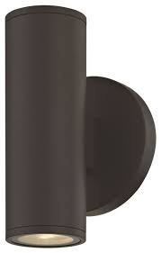 Led Outdoor Wall Light Cylinder Up Down 2700k Bronze Contemporary Outdoor Wall Lights And Sconces By Destination Lighting
