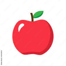 Apple vector illustration, red apple fruit graphic isolated on white  background. Apple icon or print. Векторный объект Stock | Adobe Stock