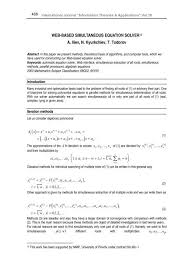 Simultaneous Equation Solver A Iliev