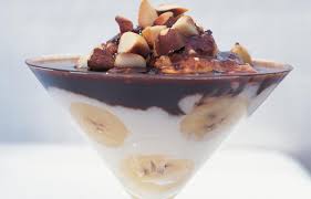 toffee fudge bananas with toasted nuts