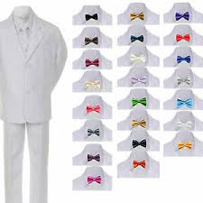 Details About 6pc Boy Teen Formal Wedding Party White Tuxedo Suit Vest Sets Satin Bow Tie 8 20