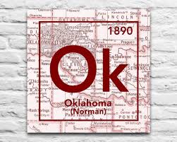 Oklahoma Sooners Norman Ok Vintage Periodic Map Art Print