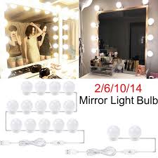 2 6 10 14 Led Makeup Mirror Light Bulbs Stepless Dimmable Strip Lighting Fixture For Makeup Vanity Light Wish