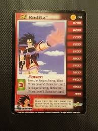 It was released for the playstation 2 in december 2002 in north america and for the nintendo gamecube in north america on october 2003. Dragon Ball Z Score Ccg Raditz Lvl 3 172 Saiyan Saga Ebay