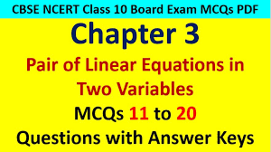 linear equations two variables cbse